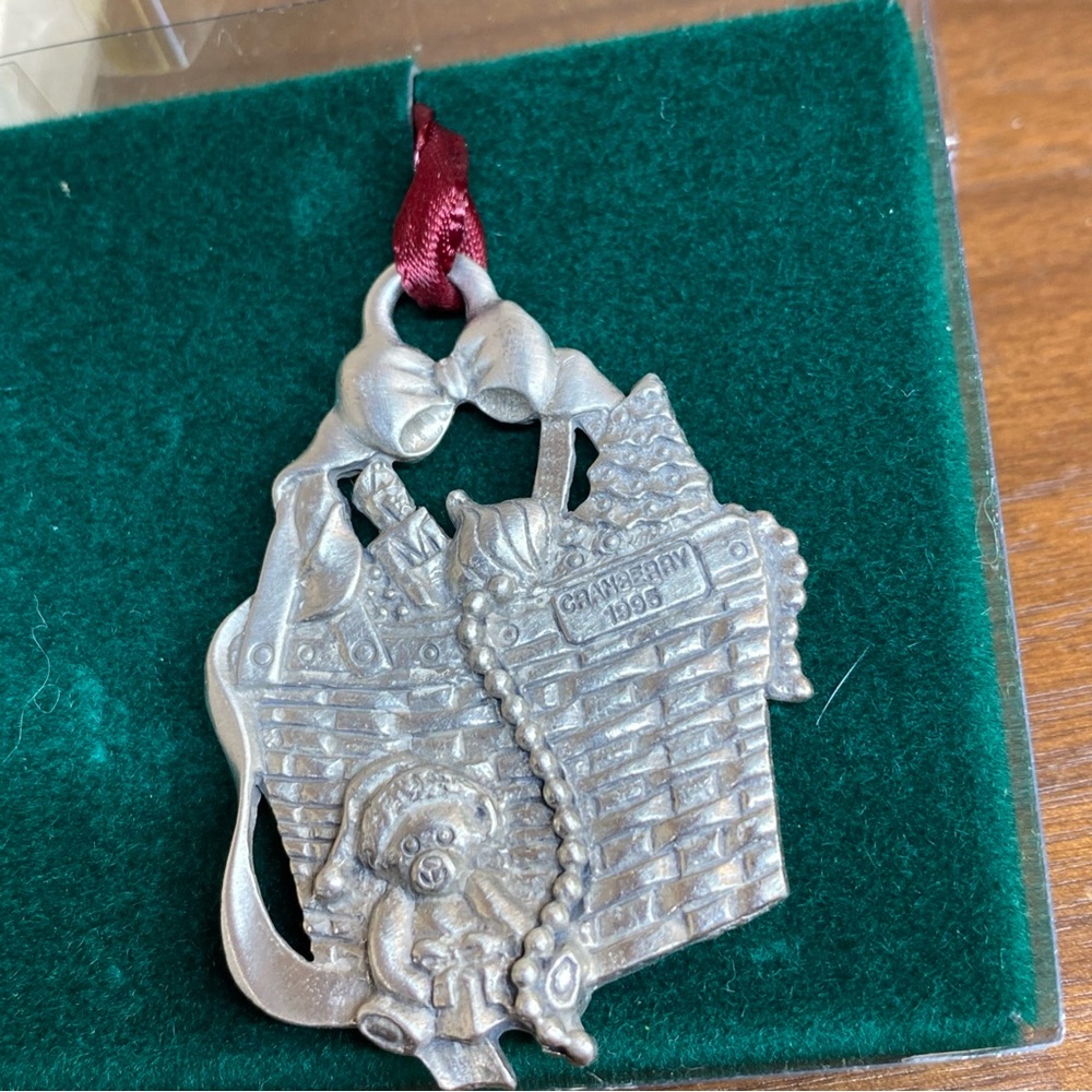 VTG 1995 Longaberger Basket‎ Set Of Four Christmas Tree Ornaments Holiday - Picture 6 of 14